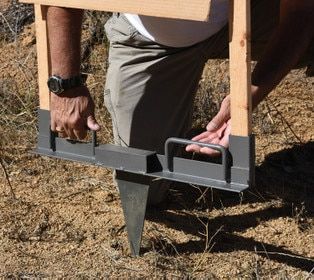 The Birchwood Casey stand supports targets twenty-four inches wide and features an all-steel bracket with handles.